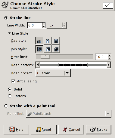 The Stroke Path dialog.