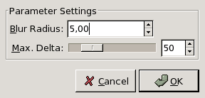 Selective Gaussian filter parateters settings