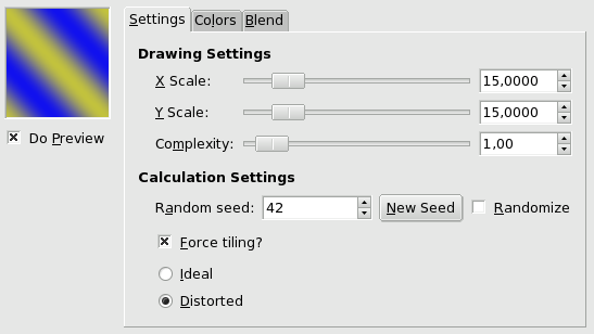 Sinus filter options (Settings)