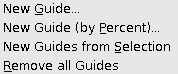 The Guides options of the Image submenu