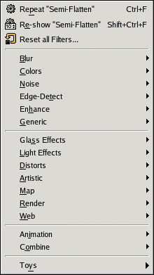 The Filters menu