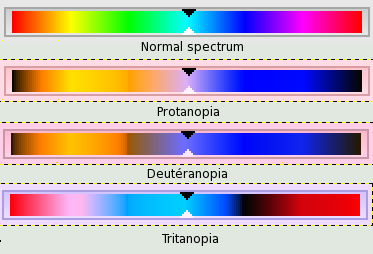 Examples of the three types of vision deficiencies in one image