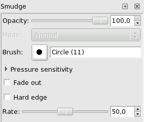 The Smudge tool in Toolbox